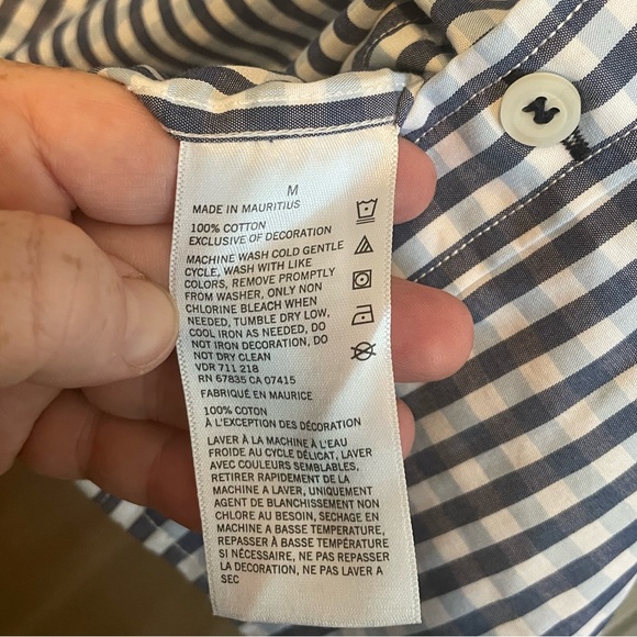 Nautica Men’s button down shirt top blue check button up size Medium M new nwt - Picture 4 of 9